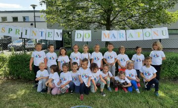 Słoneczka świętują Dzień Dziecka uczestnicząc w olimpiadzie sportowej „Sprintem do maratonu”