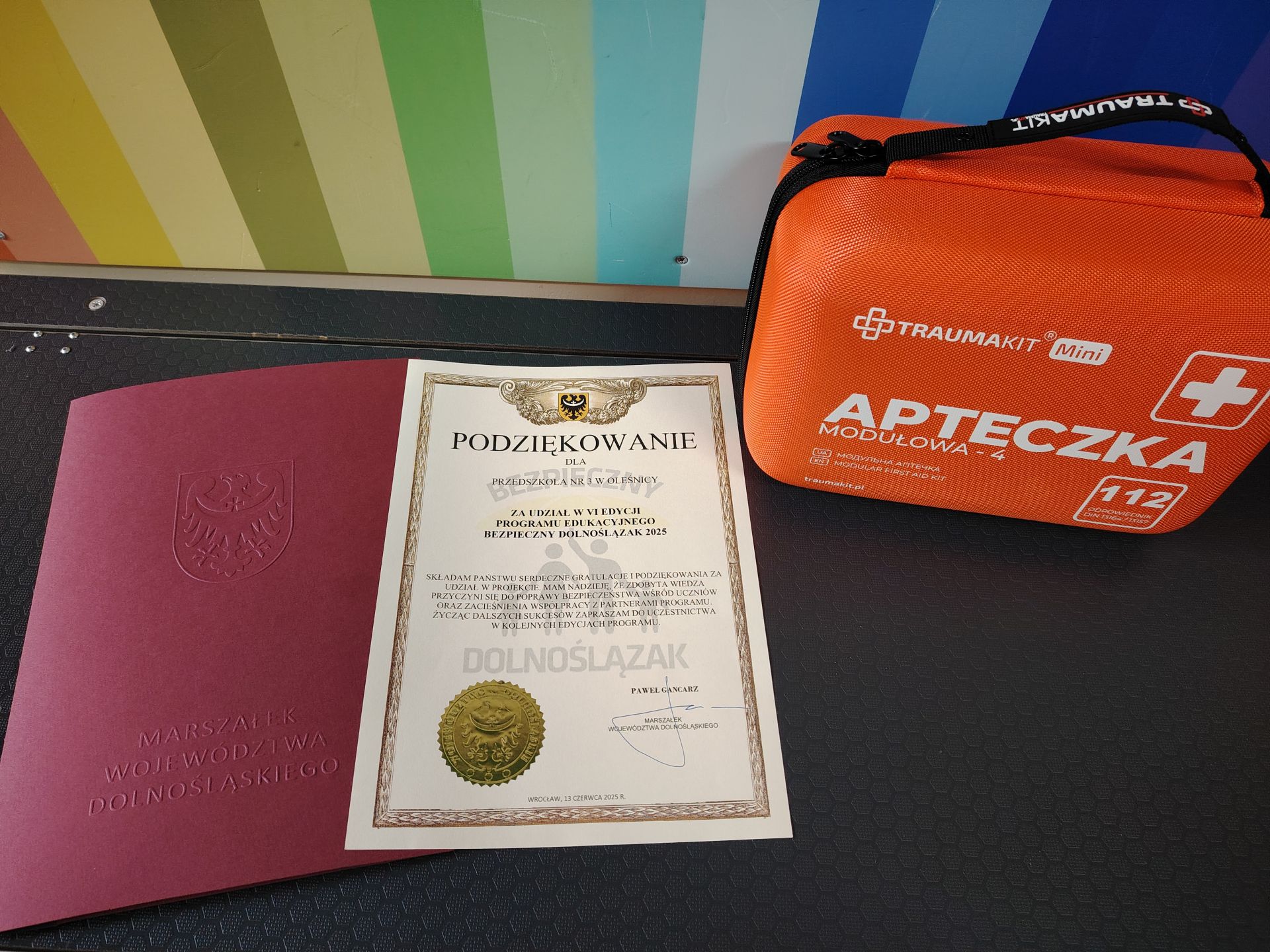 Podziękowanie za udział w programie "Bezpieczny Dolnoślązak"